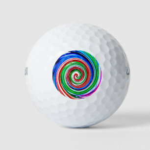 Colourful vortex golf balls