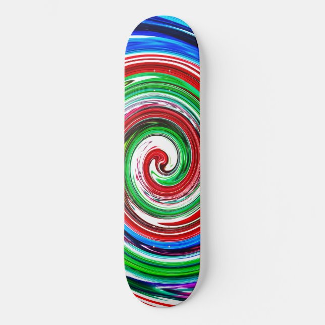 Colourful vortex skateboard (Front)