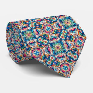 Colourful Vortex Tile Pattern Tie