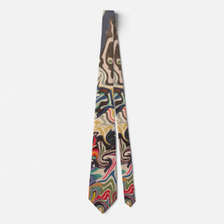Colourful waivy lines tie