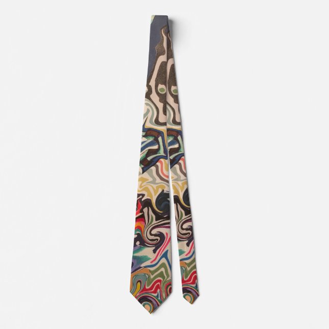 Colourful waivy lines tie (Front)