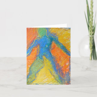 Colourful Walking Figure card