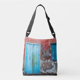 Colourful wall, door and shutters crossbody bag