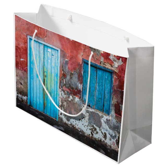 Colourful wall, door and shutters large gift bag (Back Angled)