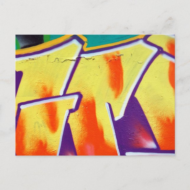 colourful wall graffiti postcard (Front)