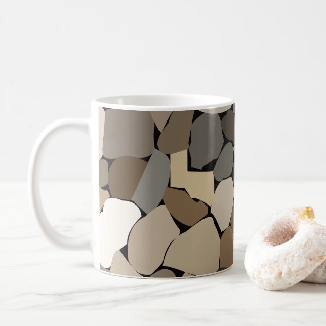 Colourful Wall Stones  Coffee Mug (With Donut)