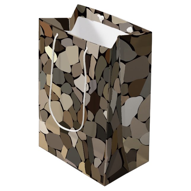 Colourful Wall Stones Pattern Medium Gift Bag (Front Angled)