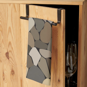 Colourful Wall Stones Pattern Tea Towel