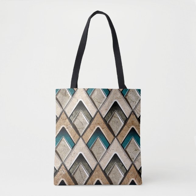 Colourful wall tile backgroundflower, digital, pat tote bag (Front)