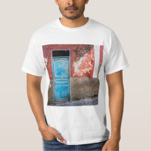 Colourful wall with blue door T-Shirt