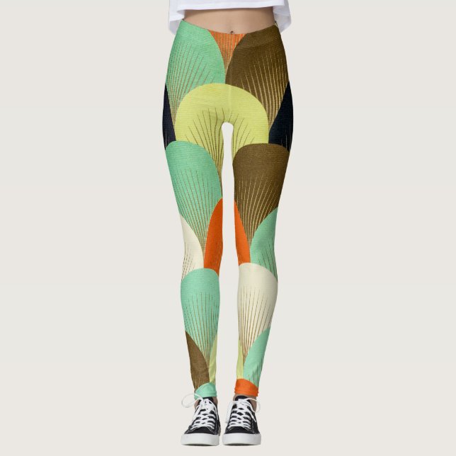 Colourful wallpaper: artistic design. leggings (Front)