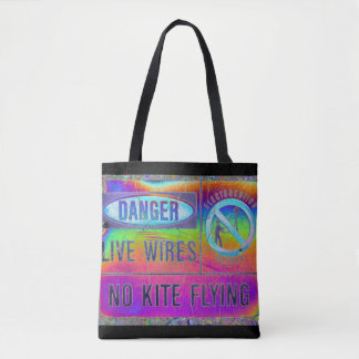 Colourful Warning Tote Bag