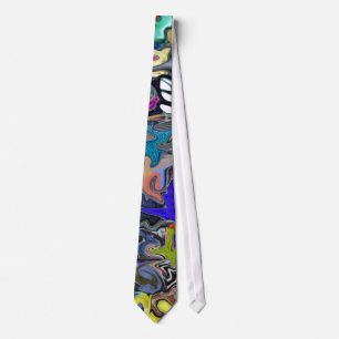 Colourful Warped Pattern Style Customisable Tie
