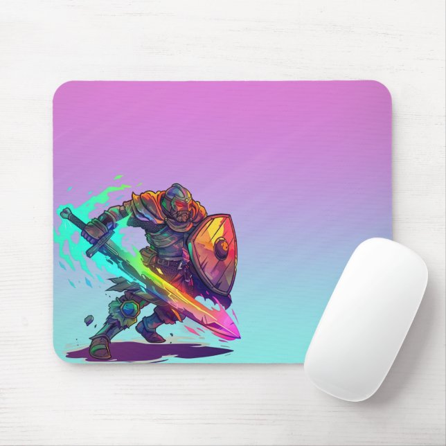 Colourful Warrior Gamer  Mouse Pad (With Mouse)