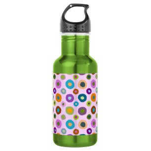 Colourful water bottle funky boho green & pink