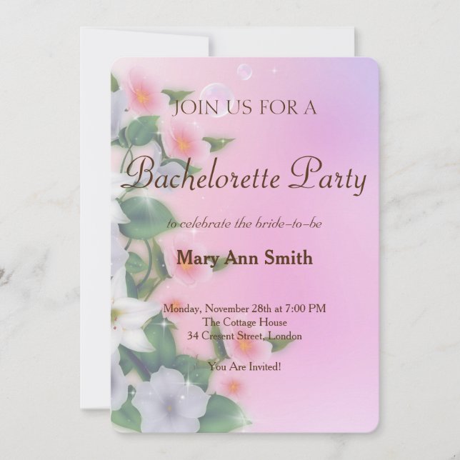 Colourful Water Colour Bachelorette Party Invitati Invitation (Front)