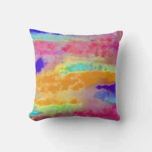Colourful Watercolor abstract Cushion