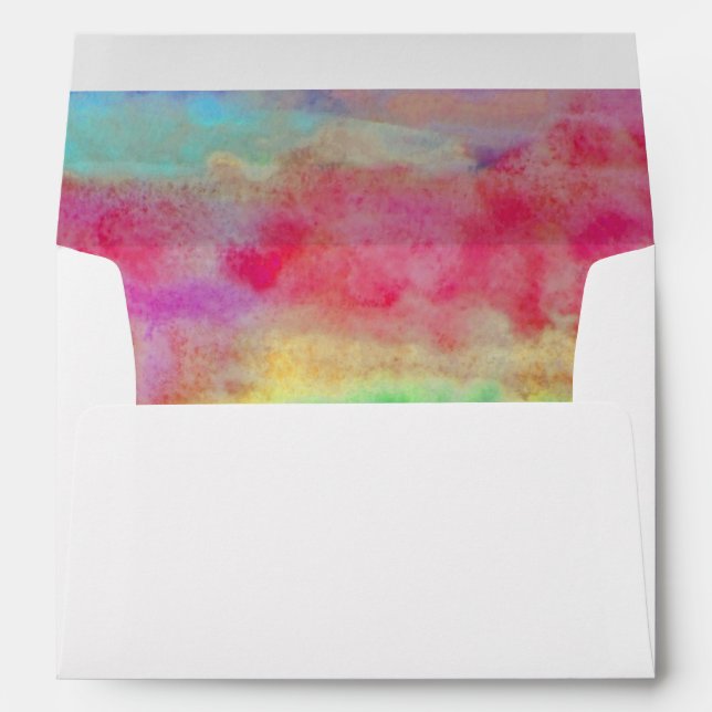 Colourful Watercolor abstract Envelope (Back (Bottom))