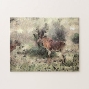 Colourful Watercolor Abstract Painted Wild Jigsaw Puzzle