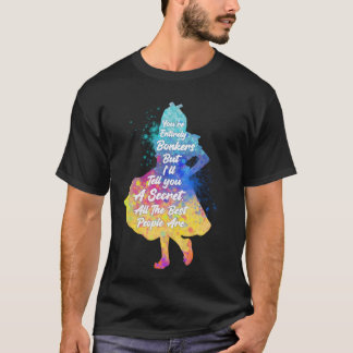 Colourful Watercolor Alice In Wonderland - Bonkers T-Shirt