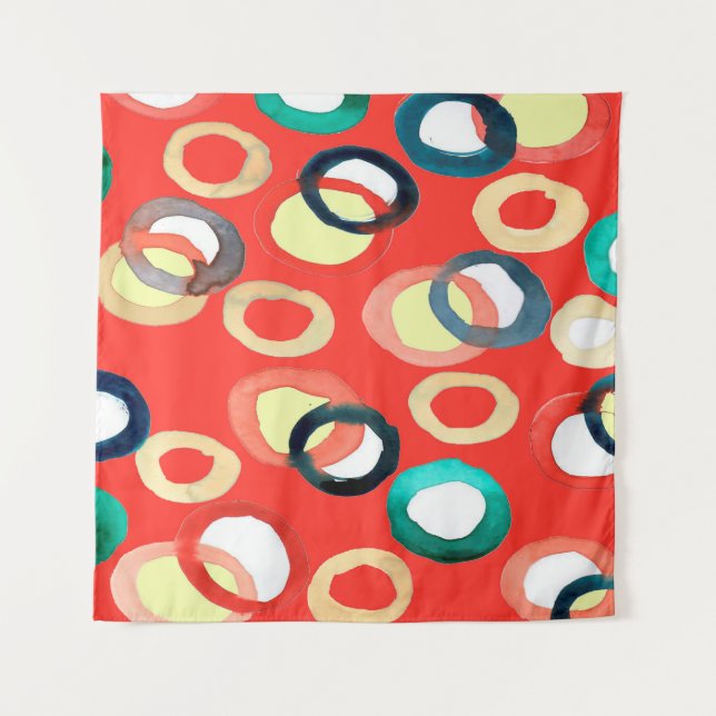 Colourful watercolor aquarell seamless pattern tapestry (Front)