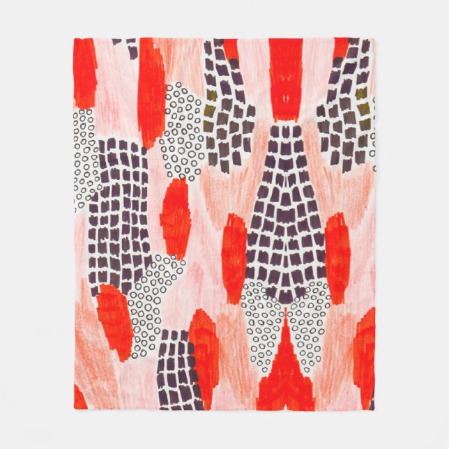 Colourful watercolor artwork fleece blanket (Front)