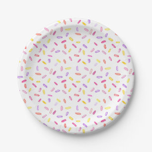 Colourful Watercolor Birthday Sprinkles Party Paper Plate