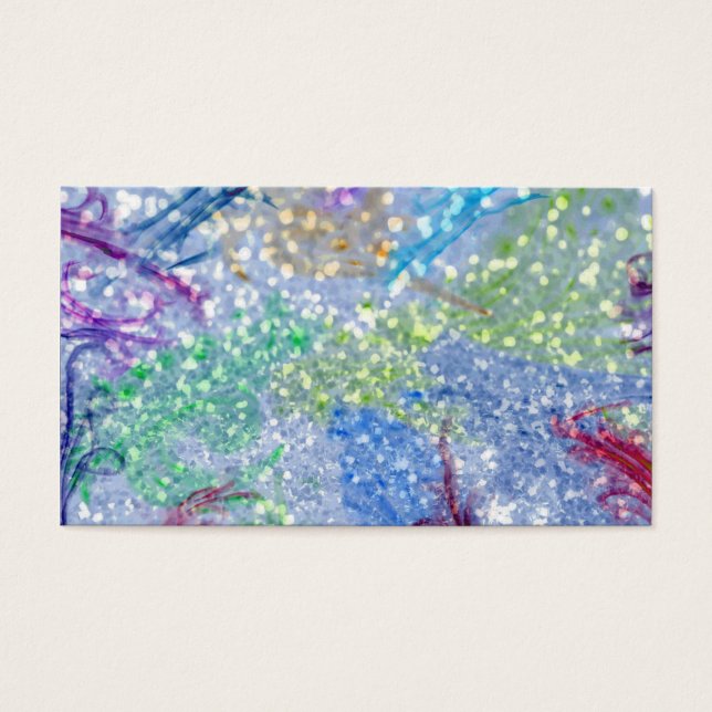 Colourful Watercolor Blue Abstract Glitter (Front)