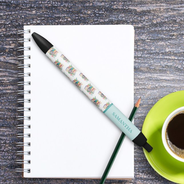 Colourful Watercolor Books Backpack and Flowers Black Ink Pen (Creator Uploaded)