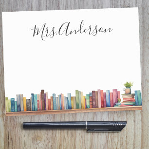 Colourful Watercolor Books Teacher Name Post-it Notes