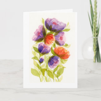 Colourful Watercolor Botanical Art Card