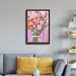 Colourful Watercolor Bouquet Daisies Art Poster<br><div class="desc">Check out this sweet wall art,  hand made by me for you! Feel free to add your own text or change the colours. Visit my shop for more!</div>