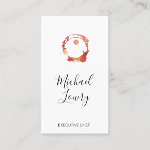 Colourful Watercolor Brushed Wine Stain Business Card