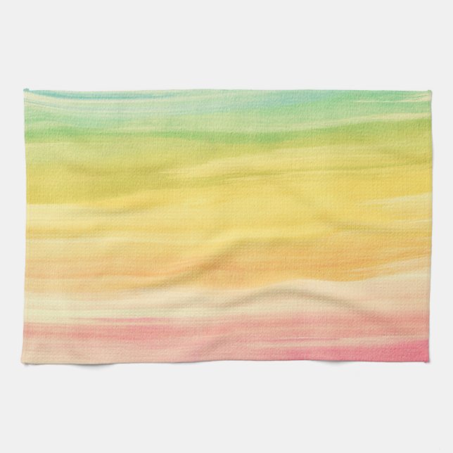 Colourful Watercolor Brushstrokes Tea Towel (Horizontal)