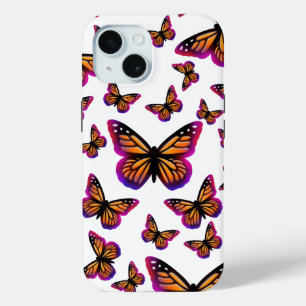 Colourful watercolor butterflies iPhone 15 case