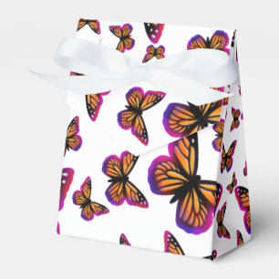 Colourful watercolor butterflies favour box