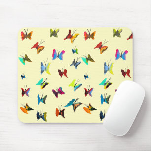 Colourful watercolor butterflies mouse pad