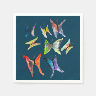 Colourful watercolor butterflies napkins