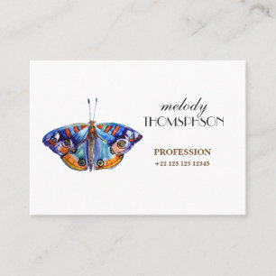 Colourful watercolor butterfly business card