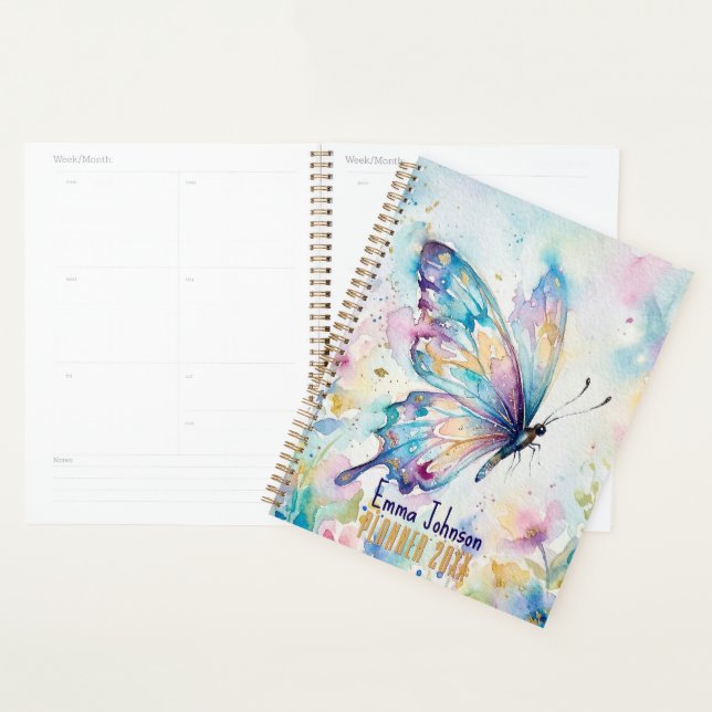 Colourful Watercolor Butterfly Floral Planner (Display)