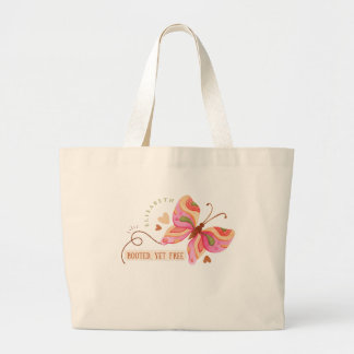 Colourful Watercolor butterfly motivational boho Large Tote Bag