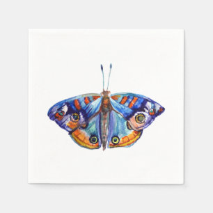Colourful watercolor butterfly napkin