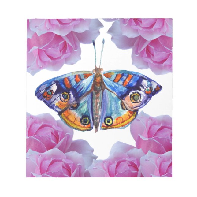 Colourful watercolor butterfly notepad (Front)