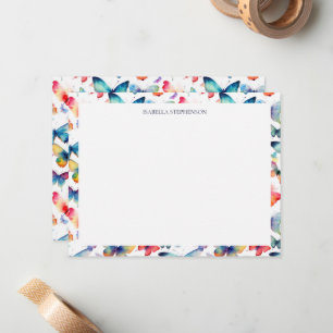 Colourful Watercolor Butterfly Pattern Card