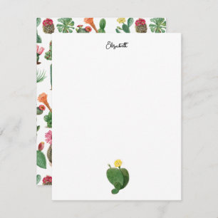 Colourful Watercolor Cactus & Succulents Flowers Card