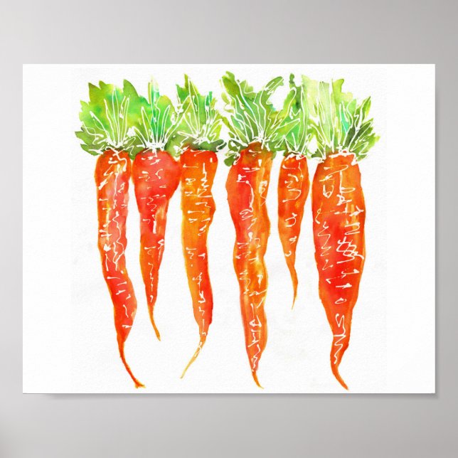 Colourful Watercolor Carrots Print - 8X10" (Front)