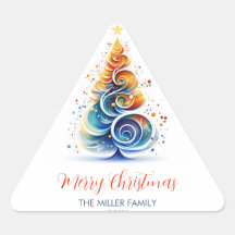 Colourful Watercolor Christmas Tree Customisable