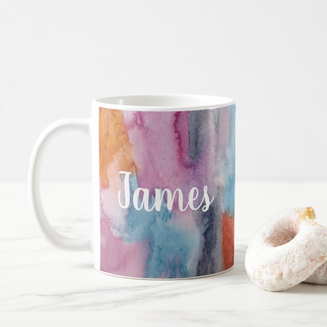 Colourful Watercolor Coffee Mug (With Donut)