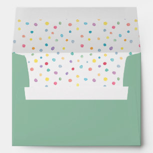 Colourful Watercolor Confetti Birthday Party  Envelope