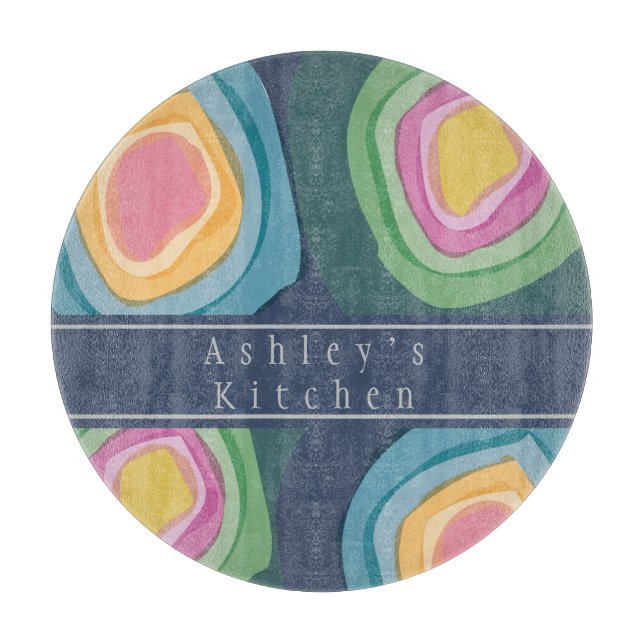 Colourful Watercolor Customised  Cutting Board (Front)
